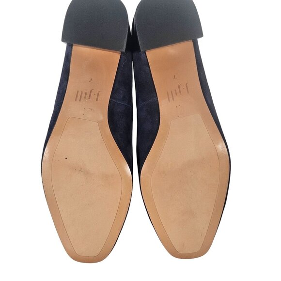 J. Jill Women’s Navy Suede Pumps 7M Block Heel, Light Academia, Quiet Luxury - Picture 7 of 12